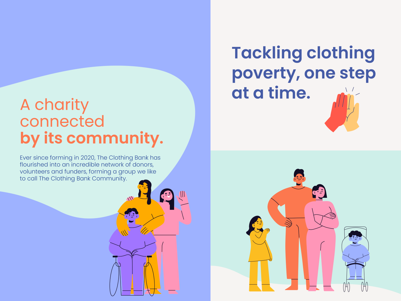 brand development for The Clothing Bank charity