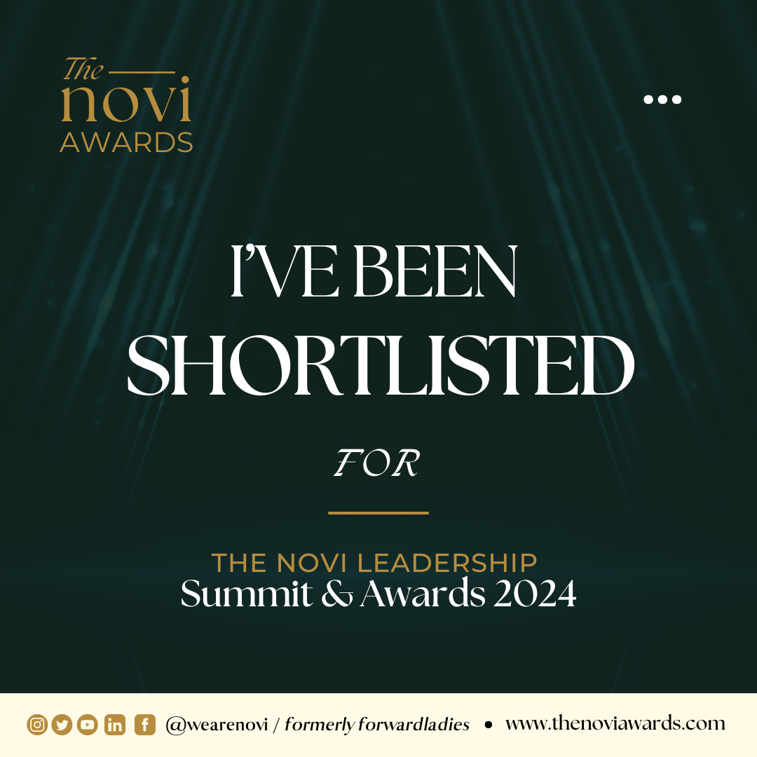 'I've been shortlisted' graphic for 2024 Novi Awards