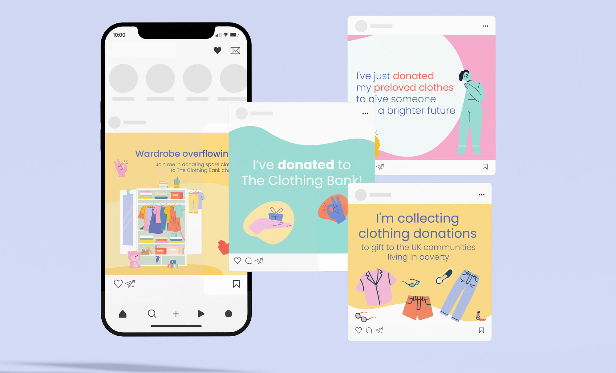 the clothing bank social media design