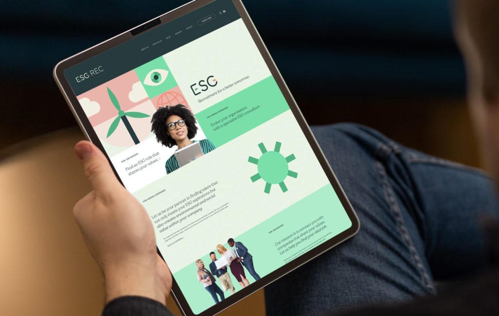 ESG Rec new website design on tablet