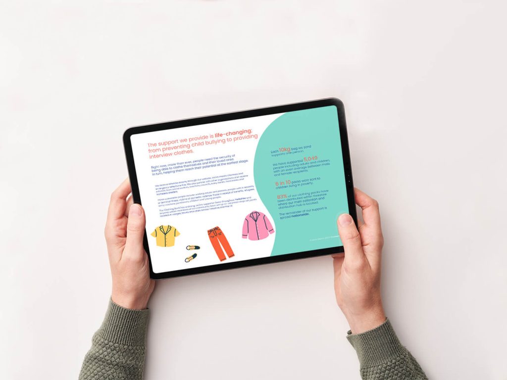 The Clothing Bank Website on iPad