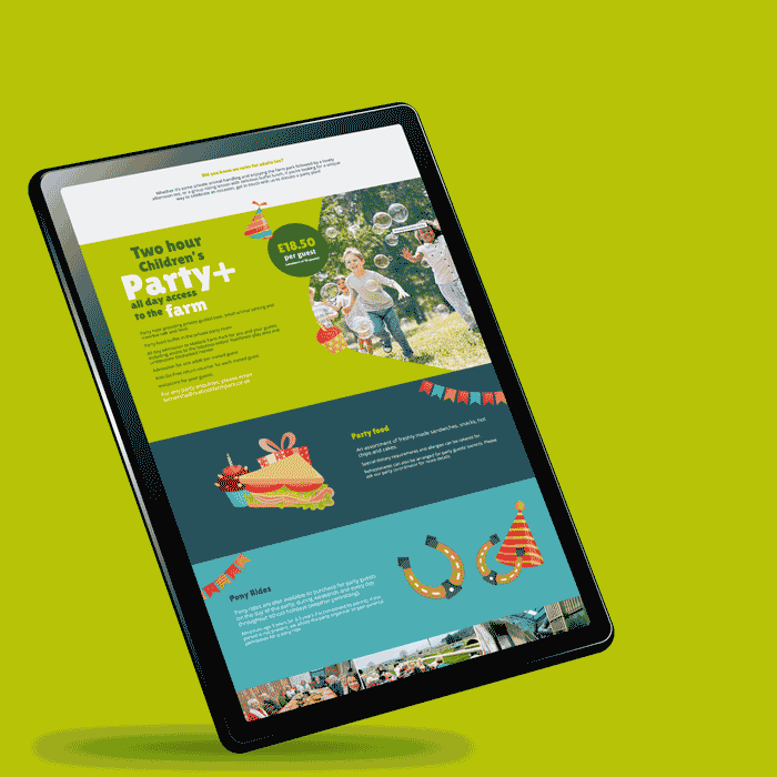 mockup animation of matlock farm park website design